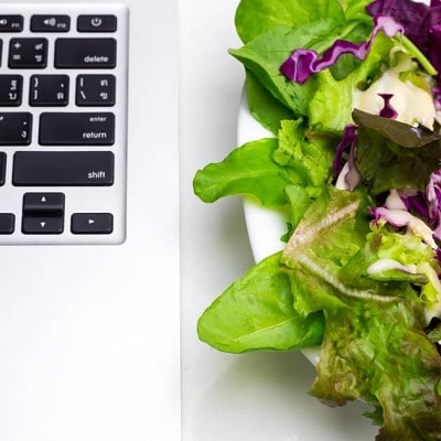 salad and keyboard