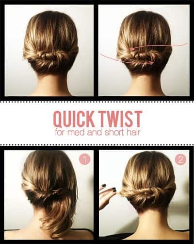 twist bun for short hair