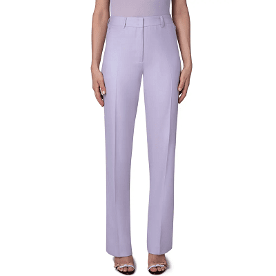 luxurious warm winter dress pants: lavender cashmere silk pants from Akris